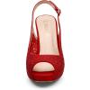 DREAM PAIRS Women’s High Heels Platform Dress Rhinestones Peep Toe Pumps Shoes(Red/Suede)