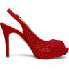 DREAM PAIRS Women’s High Heels Platform Dress Rhinestones Peep Toe Pumps Shoes(Red/Suede)