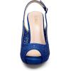 DREAM PAIRS Women’s High Heels Platform Dress Rhinestones Peep Toe Pumps Shoes(Royal/Blue/Suede)