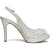 DREAM PAIRS Women’s High Heels Platform Dress Rhinestones Peep Toe Pumps Shoes(Silver/Glitter)