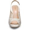DREAM PAIRS Women’s High Heels Platform Dress Rhinestones Peep Toe Pumps Shoes(White/Glitter)