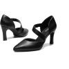 DREAM PAIRS Women’s High Heels Pumps Dress Closed Pointed Toe Comfortable D’Orsay Pumps Shoes for Work Office Wedding Dancing Charmane(Black-pu)
