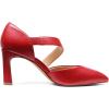 DREAM PAIRS Women’s High Heels Pumps Dress Closed Pointed Toe Comfortable D’Orsay Pumps Shoes for Work Office Wedding Dancing Charmane(Red-pu)