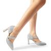 DREAM PAIRS Women’s High Heels Pumps Dress Closed Pointed Toe Comfortable D’Orsay Pumps Shoes for Work Office Wedding Dancing Charmane(Silver-glitter)