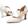 DREAM PAIRS Women’s High Heels Pumps Dress Closed Pointed Toe Comfortable D’Orsay Pumps Shoes for Work Office Wedding Dancing Charmane(White-pu)