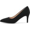 DREAM PAIRS Women’s High Stiletto Heels Closed Pointed Toe Dress Pumps Shoes for Wedding Work Office Business, 3 Inches(Black/Nubuck)