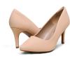 DREAM PAIRS Women’s High Stiletto Heels Closed Pointed Toe Dress Pumps Shoes for Wedding Work Office Business, 3 Inches(Nude/Nubuck)