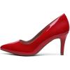 DREAM PAIRS Women’s High Stiletto Heels Closed Pointed Toe Dress Pumps Shoes for Wedding Work Office Business, 3 Inches(Red/Pat)