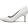 DREAM PAIRS Women’s High Stiletto Heels Closed Pointed Toe Dress Pumps Shoes for Wedding Work Office Business, 3 Inches(White/Pat)