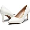 DREAM PAIRS Women’s High Stiletto Heels Closed Pointed Toe Dress Pumps Shoes for Wedding Work Office Business, 3 Inches(White-pu)