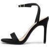 DREAM PAIRS Women’s High Stilettos Open Square Toe Ankle Strap Heels Sexy Comfort Strappy Dress Shoes Wedding Bridal Pumps Sandals(Black-suede)