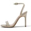DREAM PAIRS Women’s High Stilettos Open Square Toe Ankle Strap Heels Sexy Comfort Strappy Dress Shoes Wedding Bridal Pumps Sandals(Gold)