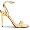 DREAM PAIRS Women’s High Stilettos Open Square Toe Ankle Strap Heels Sexy Comfort Strappy Dress Shoes Wedding Bridal Pumps Sandals(Gold-pat)