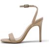 DREAM PAIRS Women’s High Stilettos Open Square Toe Ankle Strap Heels Sexy Comfort Strappy Dress Shoes Wedding Bridal Pumps Sandals(Nude)