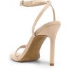 DREAM PAIRS Women’s High Stilettos Open Square Toe Ankle Strap Heels Sexy Comfort Strappy Dress Shoes Wedding Bridal Pumps Sandals(Nude-suede)