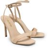 DREAM PAIRS Women’s High Stilettos Open Square Toe Ankle Strap Heels Sexy Comfort Strappy Dress Shoes Wedding Bridal Pumps Sandals(Nude-suede)