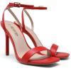 DREAM PAIRS Women’s High Stilettos Open Square Toe Ankle Strap Heels Sexy Comfort Strappy Dress Shoes Wedding Bridal Pumps Sandals(Red)