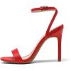 DREAM PAIRS Women’s High Stilettos Open Square Toe Ankle Strap Heels Sexy Comfort Strappy Dress Shoes Wedding Bridal Pumps Sandals(Red)