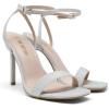 DREAM PAIRS Women’s High Stilettos Open Square Toe Ankle Strap Heels Sexy Comfort Strappy Dress Shoes Wedding Bridal Pumps Sandals(Silver)
