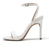 DREAM PAIRS Women’s High Stilettos Open Square Toe Ankle Strap Heels Sexy Comfort Strappy Dress Shoes Wedding Bridal Pumps Sandals(White)
