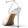 DREAM PAIRS Women’s High Stilettos Open Square Toe Ankle Strap Heels Sexy Comfort Strappy Dress Shoes Wedding Bridal Pumps Sandals(White)