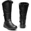 DREAM PAIRS Women’s Knee High Boots Thick Faux Fur Lined Winter Snow Warm Boots with Zipper(Minx/Black/Pu)