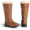 DREAM PAIRS Women’s Knee High Boots Thick Faux Fur Lined Winter Snow Warm Boots with Zipper(Rabbit-camel Pu)