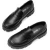 DREAM PAIRS Womens Loafers, Lug Sole Slip On Platform Chunky Penny Loafers for Women Dressy and Work, Business Casual Shoes for Women(Black-pu)
