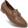 DREAM PAIRS Women’s Loafers Penny Loafers Fashion Comfortable Flats Dressy Shoes(Brown-pu)