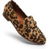 DREAM PAIRS Women’s Loafers Penny Loafers Fashion Comfortable Flats Dressy Shoes(Leopard-suede)