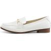 DREAM PAIRS Women’s Loafers Penny Loafers Fashion Comfortable Flats Dressy Shoes(White-pu)