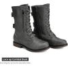 DREAM PAIRS Women’s Mid Calf Built-in Wallet Pocket Lace up Military Combat Boots(Classic Grey)