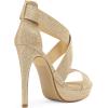 DREAM PAIRS Women’s Open Toe High Stilettos Platform Party Pump Heel Sandals Charlotte(C-gold/Glitter)