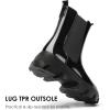 DREAM PAIRS Women’s Platform Chelsea Boots Lug Sole Combat Mid Calf Slip On Chunky Ankle Booties(Black)