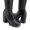DREAM PAIRS Women’s Platform Knee High Boots Chunky Block Heel Side Zipper Cute Gogo Boots(Black-pu)