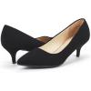 DREAM PAIRS Women’s Pumps Kitten Heel Pointed Toe Shoes for Women Comfortable Office Work Dress Shoes(Black/Nubuck)