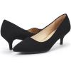 DREAM PAIRS Women’s Pumps Kitten Heel Pointed Toe Shoes for Women Comfortable Office Work Dress Shoes(Black/Suede)