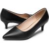 DREAM PAIRS Women’s Pumps Kitten Heel Pointed Toe Shoes for Women Comfortable Office Work Dress Shoes(Black-pu)