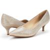 DREAM PAIRS Women’s Pumps Kitten Heel Pointed Toe Shoes for Women Comfortable Office Work Dress Shoes(Gold/Glitter)