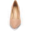 DREAM PAIRS Women’s Pumps Kitten Heel Pointed Toe Shoes for Women Comfortable Office Work Dress Shoes(Nude Suede)