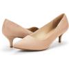 DREAM PAIRS Women’s Pumps Kitten Heel Pointed Toe Shoes for Women Comfortable Office Work Dress Shoes(Nude Suede)