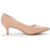 DREAM PAIRS Women’s Pumps Kitten Heel Pointed Toe Shoes for Women Comfortable Office Work Dress Shoes(Nude/Suede)