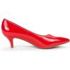 DREAM PAIRS Women’s Pumps Kitten Heel Pointed Toe Shoes for Women Comfortable Office Work Dress Shoes(Red/Pat)