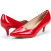DREAM PAIRS Women’s Pumps Kitten Heel Pointed Toe Shoes for Women Comfortable Office Work Dress Shoes(Red/Pat)