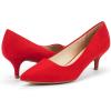 DREAM PAIRS Women’s Pumps Kitten Heel Pointed Toe Shoes for Women Comfortable Office Work Dress Shoes(Red/Suede)