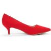 DREAM PAIRS Women’s Pumps Kitten Heel Pointed Toe Shoes for Women Comfortable Office Work Dress Shoes(Red/Suede)
