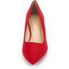DREAM PAIRS Women’s Pumps Kitten Heel Pointed Toe Shoes for Women Comfortable Office Work Dress Shoes(Red/Suede)