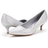 DREAM PAIRS Women’s Pumps Kitten Heel Pointed Toe Shoes for Women Comfortable Office Work Dress Shoes(Silver/Glitter)