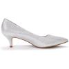 DREAM PAIRS Women’s Pumps Kitten Heel Pointed Toe Shoes for Women Comfortable Office Work Dress Shoes(Silver/Glitter)