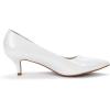 DREAM PAIRS Women’s Pumps Kitten Heel Pointed Toe Shoes for Women Comfortable Office Work Dress Shoes(White/Pat)